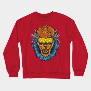 cyperpunk realistic lion Crewneck Sweatshirt